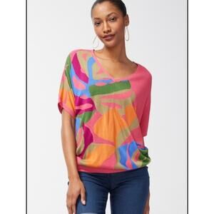 Chico's Pink Tropical Cruise Mesh Pullover Sweater Blouse Sz XXL(4)